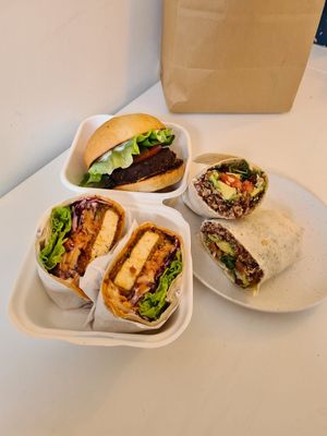 Wrap, Flatbread and Burger at Okra in Shrewsbury