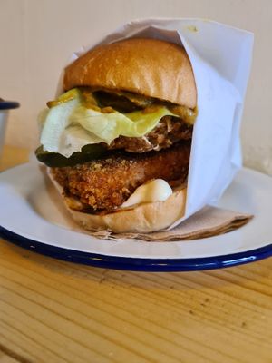 Burger at Okra in Shrewsbury