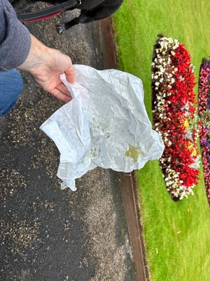 Sorry, forgot to take photo of the food but here is the empty wrapper to show how delicious it was …😄 at Okra in Shrewsbury