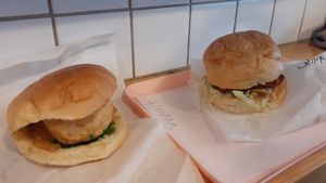 Doesn't look like much but these burgers tasted amazing! at Okra in Shrewsbury