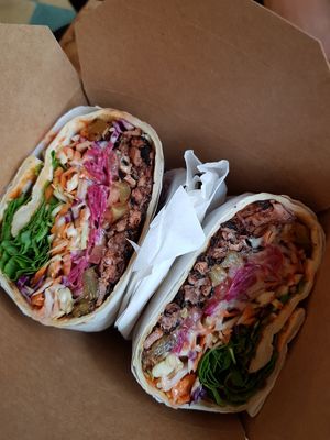 Bbq jackfruit flatbread at Okra in Shrewsbury