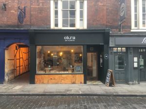 Outside at Okra in Shrewsbury