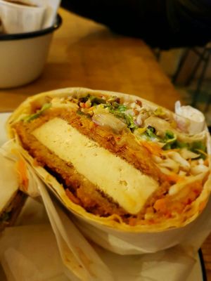 Tofu flatbread at Okra in Shrewsbury