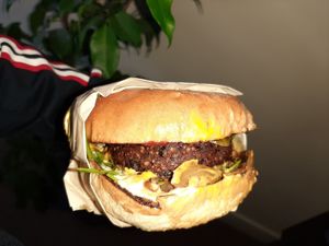 Burger at Okra in Shrewsbury