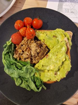 Avocado on toast at Foxes Cafe Lounge in Carlisle