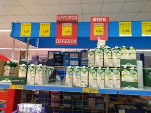 Vegan mylks at Eurospin in Caserta