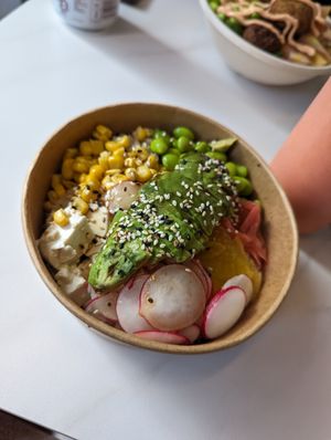 Vegan poke bowl at Bowls in Edinburgh