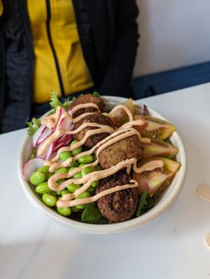 Falafel salad at Bowls in Edinburgh