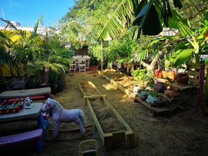 Garden inside at Irie Island Eats in Marathon