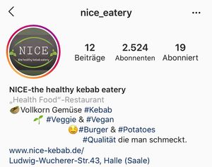 Instagram. nice_eatery at NICE - the healthy kebab eatery in Halle