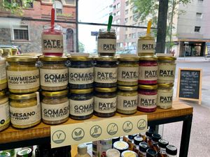 Large variety of dips at Buena Vida in Montevideo