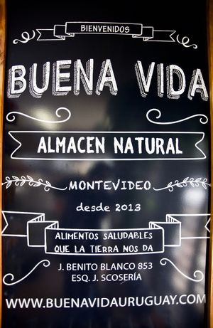Address and website info at Buena Vida in Montevideo