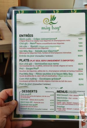 Menu at Mây Bay in Vincennes