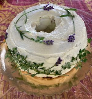 This is my Early Grey lavender tea cake.  It's vegan and made with our own lavender that we grow at Nickey's Nest. at Nickeys' Nest in Paris