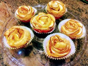 Janie loves to bake.  These are vegan apple blossom tarts. at Nickeys' Nest in Paris