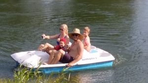 Fun out on the paddle boat in the summer time or anytime you wish to use it. at Nickeys' Nest in Paris