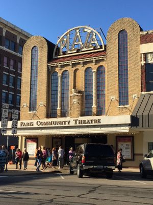 Paris Community Theater on the Plaza in downtown Paris.  Tons of restaurants and cute shops to browse and buy. at Nickeys' Nest in Paris