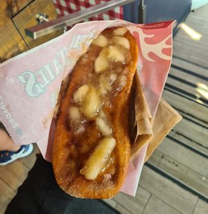 Vegan Apple Pie. It taste so much better than it looks, I promise! at BeaverTails in Niagara Falls