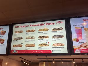 Clearly listed vegan options   at BeaverTails in Niagara Falls