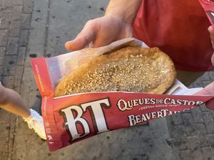 mEHple flavor was delicious!  at BeaverTails in Niagara Falls