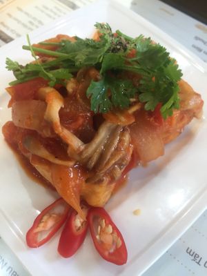 Tofu with tomato  at An Lac Tam 2 in Da Nang