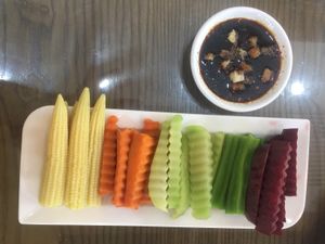 5 vegetable steamed with sauce at An Lac Tam 2 in Da Nang