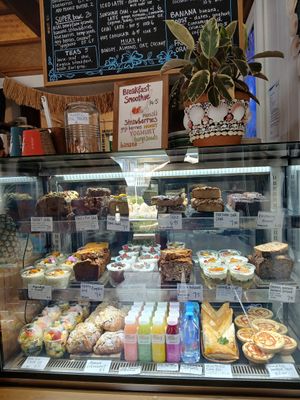 The Blue Room Café has several vegan options in the display cabinet at The Green Room in Point Lookout