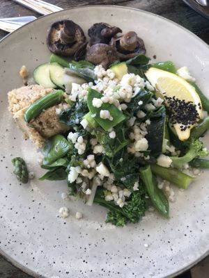 Vegan plate  at The Green Room in Point Lookout