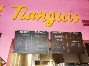 Menu at El Tianguis in San Diego