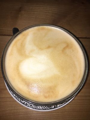 vegan oat milk cappuccino  at Café Kater in Leipzig