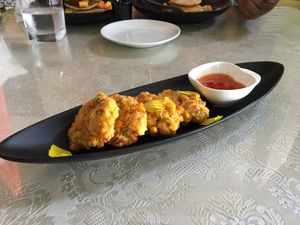 Corn fritters tasted great! at HOME Kitchen, Bar & Bed in Phuket