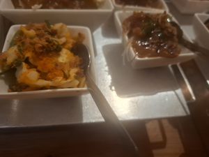 Part of the vegetarian rice table at Bandung in Den Bosch