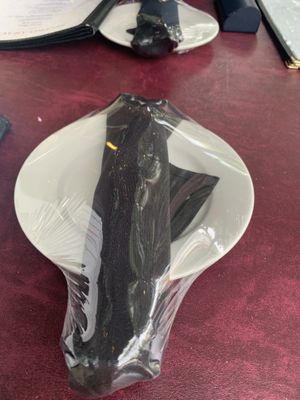 My meal was amazing but I can’t get over this baffling decision to wrap plates and cutlery. So wasteful!  at Bistro Aracosia in Washington