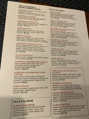 Entrees!  at Bistro Aracosia in Washington