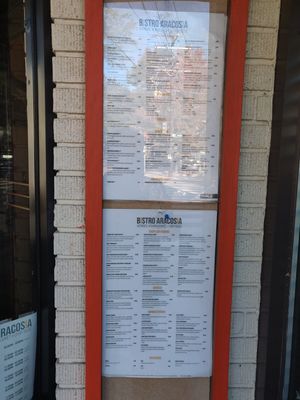 Menu outside at Bistro Aracosia in Washington