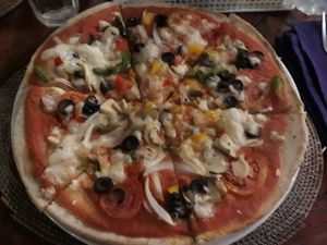 Vegan cheese pizza at Mediterraneo Pizza & Pasta in Koh Phangan