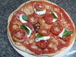 Pizza with vegan cheese at Mediterraneo Pizza & Pasta in Koh Phangan