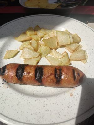Butifarra heura con patatas at Carmen in Organya