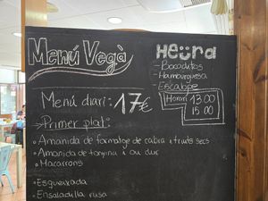 Menu at Carmen in Organya