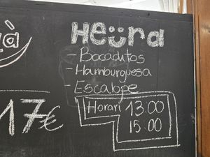 Menu at Carmen in Organya