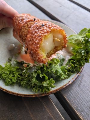 Korean cheese corn dog at Element Five in Berlin
