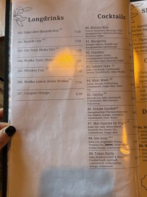 Menu  at Element Five in Berlin