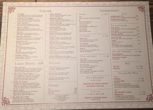 Die Speisekarte  at Element Five in Berlin