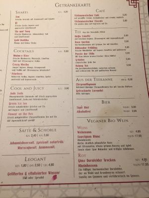 Menu at Element Five in Berlin