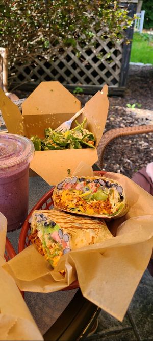 Taco wrap + Tabouli hummis bowl .. soo good! at Sweet Rose in Fall River