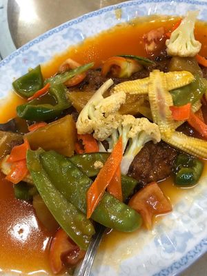 Sweet and sour fish (made from tofu) at Ko Kant Kou Fu in Yangon