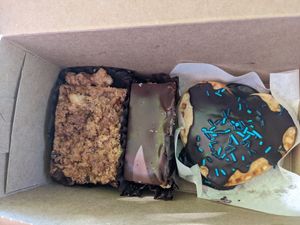 Apple tart, snickers bar, and berry poptart at Eye Candy Bake Shop in Geneva