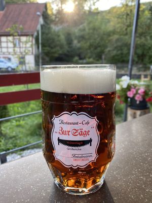 Fresh local beer at Gasthof Zur Sägemühle in Hiltpoltstein