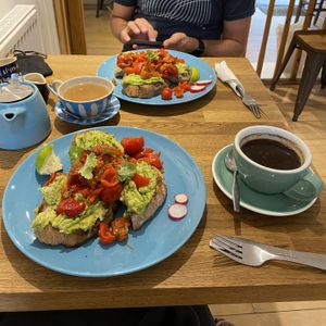 avo toast and black americano! at The Locker in Cambridge