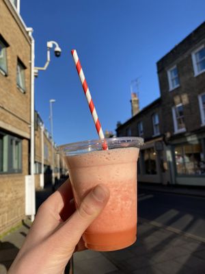 strawberry and coconut smoothie  at The Locker in Cambridge